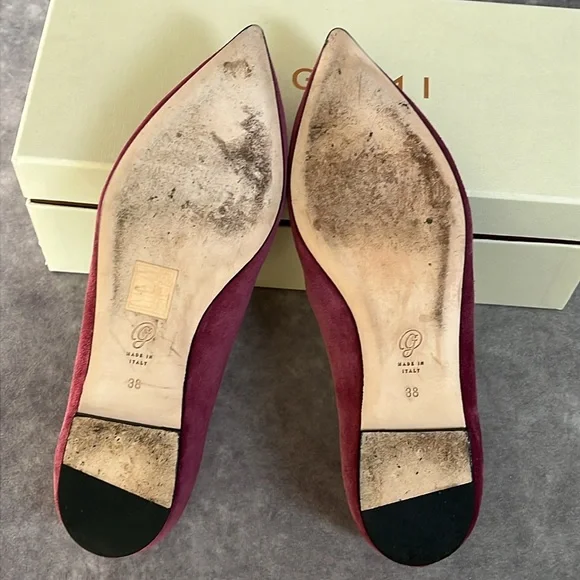 M.Gemi The Stellato Sacchetto -Suede Leather Flats in Chianti - Size 7.5 US - Picture 6 of 11